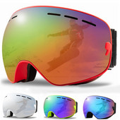 Loogdeel Nove skijaške naočale Dvoslojne UV400 velike maske protiv zamagljivanja naočale Skijaške naočale za snijeg Muške žene Snowboard naočale