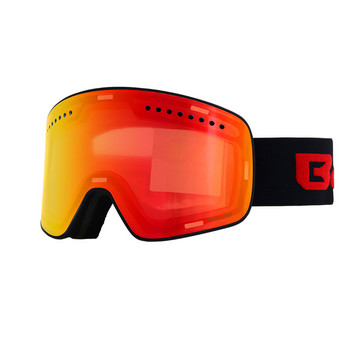 Γυαλιά σκι Loogdeel με μαγνητικό πολωμένο φακό διπλής στρώσης για σκι Αντι-ομίχλης UV400 Γυαλιά Snowboard Ανδρικά γυαλιά σκι