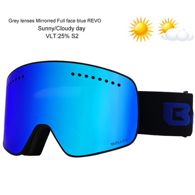 „Loogdeel“ slidinėjimo akiniai su magnetiniu dvigubo sluoksnio poliarizuotu objektyvu slidinėjimo nuo rasojimo UV400 snieglenčių akiniai vyrams, moteriški slidinėjimo akiniai