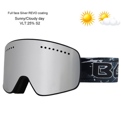 „Loogdeel“ slidinėjimo akiniai su magnetiniu dvigubo sluoksnio poliarizuotu objektyvu slidinėjimo nuo rasojimo UV400 snieglenčių akiniai vyrams, moteriški slidinėjimo akiniai