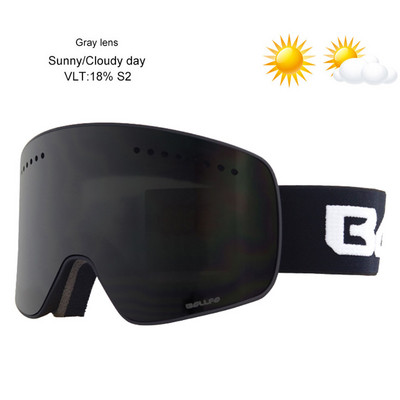 „Loogdeel“ slidinėjimo akiniai su magnetiniu dvigubo sluoksnio poliarizuotu objektyvu slidinėjimo nuo rasojimo UV400 snieglenčių akiniai vyrams, moteriški slidinėjimo akiniai