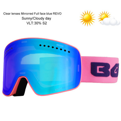 „Loogdeel“ slidinėjimo akiniai su magnetiniu dvigubo sluoksnio poliarizuotu objektyvu slidinėjimo nuo rasojimo UV400 snieglenčių akiniai vyrams, moteriški slidinėjimo akiniai