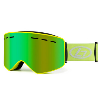 Loogdeel Magnet UV Double Lens Ski Snowboard Goggles HD Women Men Skiing Eyewear UV 400 Snow Protection Glasses Adult Anti-Fog