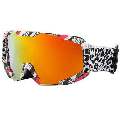 Slidinėjimo akiniai nuo saulės daugiafunkciniai akių apsaugos nuo rasojimo juostelės / dėmių spausdinimo dvigubo sluoksnio snieglenčių akiniai suaugusiems