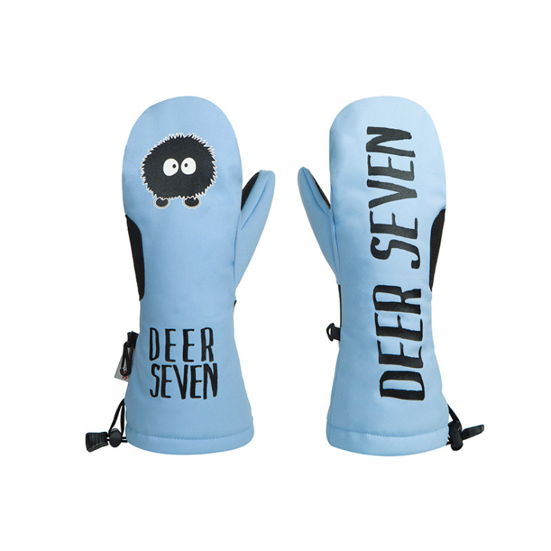 Šiltos žiemos slidinėjimo pirštinės, atsparios vėjui, vaikams, slidinėjimas dviračiu, laipiojimas lauke, vandeniui atsparios animacinių filmų slidinėjimo pirštinės