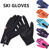 Slidinėjimo pirštinės Šiltos pirštinės jutiklinio ekrano pirštinės, atsparios vėjui, atsparios vėjui, šaltam orui, sustorėjusios terminės pirštinės, lauko bėgimas dviračiu