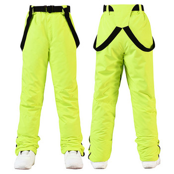 Зимни дебели топли панталони за планински ски Мъже Жени Любители Ветроустойчиви водоустойчиви панталони с тиранти Снежен панталон за сноуборд Плюс размер