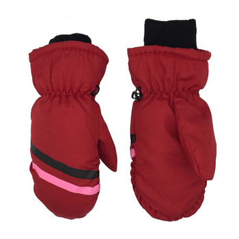 Зимни ветроустойчиви ръкавици за 3-6 години езда на открито Удебелени топли неплъзгащи се модни сняг сноуборд ръкавица с дълги ръкави