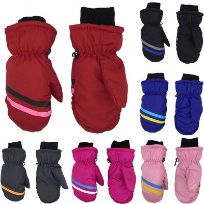 Zimné vetruodolné rukavice pre 3-6 rokov, vonkajšie jazdenie, zahusťovacie teplé, protišmykové, módne, snehové, snowboardové, s dlhým rukávom