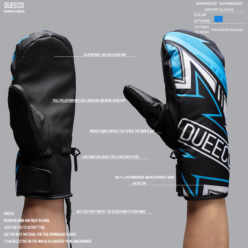 Slidinėjimo pirštinės DUEECO Termoapsauginės pirštinės Slidinėjimo pirštinės su virintu pirštu