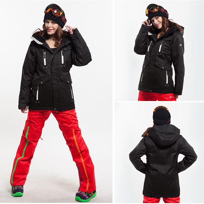 Snieglenčių kostiumas vyrams ir moterims žieminis šiltas storėjantis vandeniui nepralaidus kvėpuojantis slidinėjimo kostiumas lauko slidinėjimo gobtuvas Ski Suit Striukė