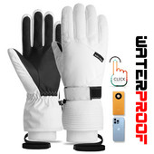 Vyriškos, moteriškos, slidinėjimo pirštinės žiemai, šiltos, vėjui atsparios, vandeniui atsparios jutiklinio ekrano vilnos, neslystančios snieglenčių sportui sniego motociklui slidinėjimo pirštinės