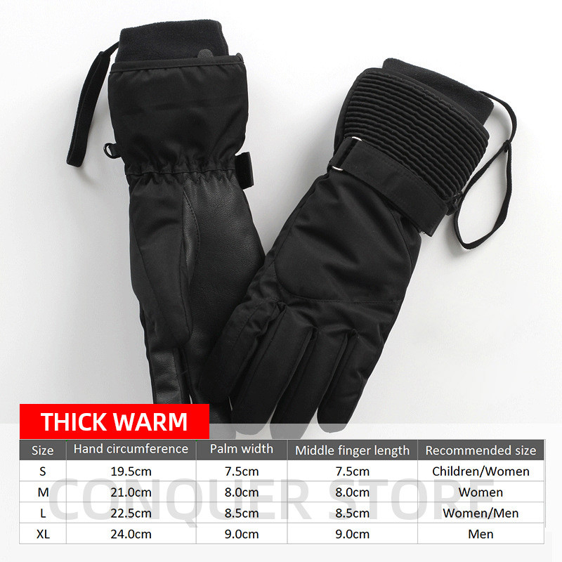 Vyriškos, moteriškos, slidinėjimo pirštinės žiemai, šiltos, vėjui atsparios, vandeniui atsparios jutiklinio ekrano vilnos, neslystančios snieglenčių sportui sniego motociklui slidinėjimo pirštinės