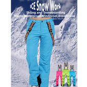 Pantaloni de zăpadă Blet de marca GS pentru femei Pantaloni de snowboarding în aer liber Salopete de schi 10K, impermeabile, pentru alpinism, pantaloni cu curele pentru fete