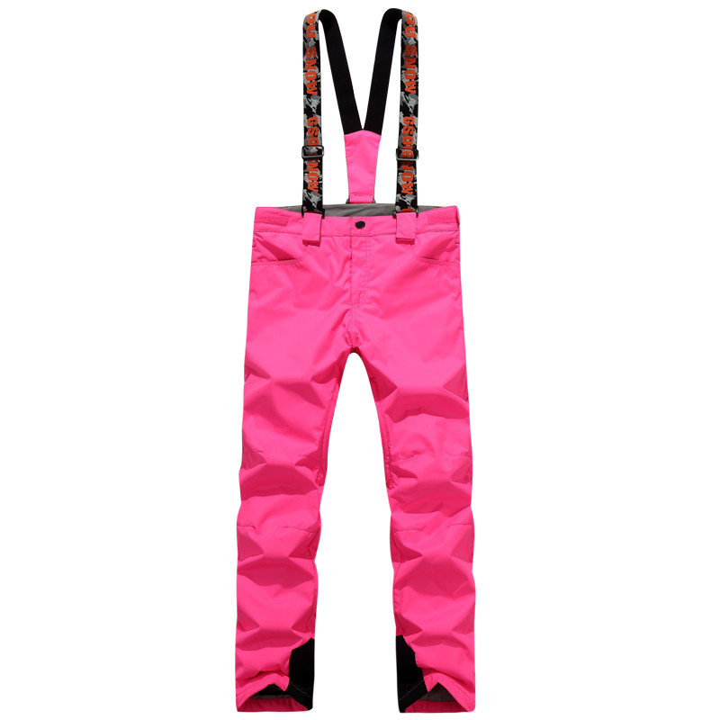 Pantaloni de zăpadă Blet de marca GS pentru femei Pantaloni de snowboarding în aer liber Salopete de schi 10K, impermeabile, pentru alpinism, pantaloni cu curele pentru fete