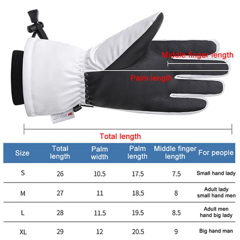 Slidinėjimo pirštinės Vyriškos Moteriškos Žieminės Šiltos Vėjui Neperšlampamos Neperšlampamos Jutiklinio ekrano Vilnos Neslidžios Snieglentės Lauke Snieginės dviračių slidinėjimo pirštinės