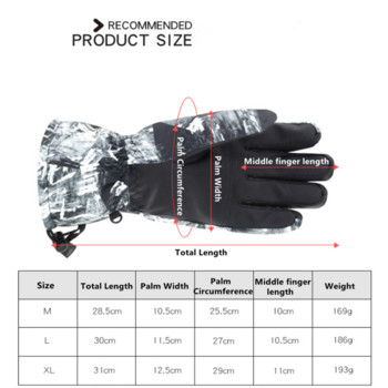 Γάντια σκι Winter Cold Protection Outdoor Plus Velvet Waterproof Warm Gloves Thickened Riding Boarding Travel Touch Screen Glove