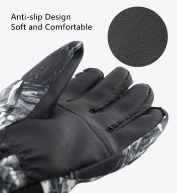 Γάντια σκι Winter Cold Protection Outdoor Plus Velvet Waterproof Warm Gloves Thickened Riding Boarding Travel Touch Screen Glove