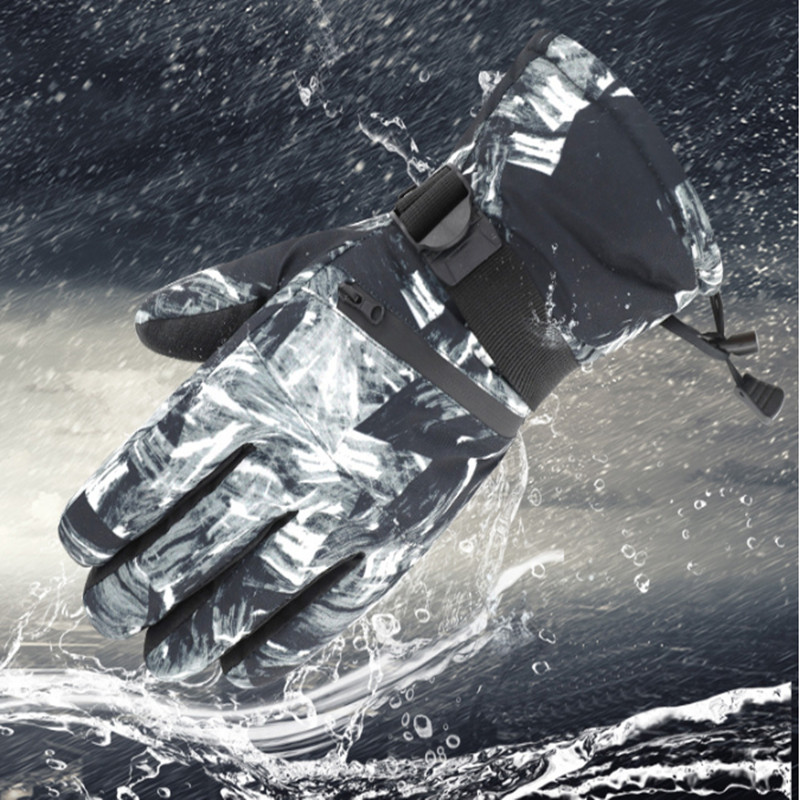 Slidinėjimo pirštinės žiemos apsauga nuo šalčio Outdoor Plus Velvet vandeniui atsparios šiltos pirštinės sustorėjusios jodinėjimo kelionės pirštinės su jutikliniu ekranu