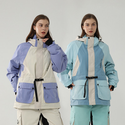 2022 Nová lyžiarska bunda pre ženy a mužov, outdoorová športová snowboardová lyžiarska bunda, zahustená teplá zimná obuv, voľné, vetruodolné, nepremokavé