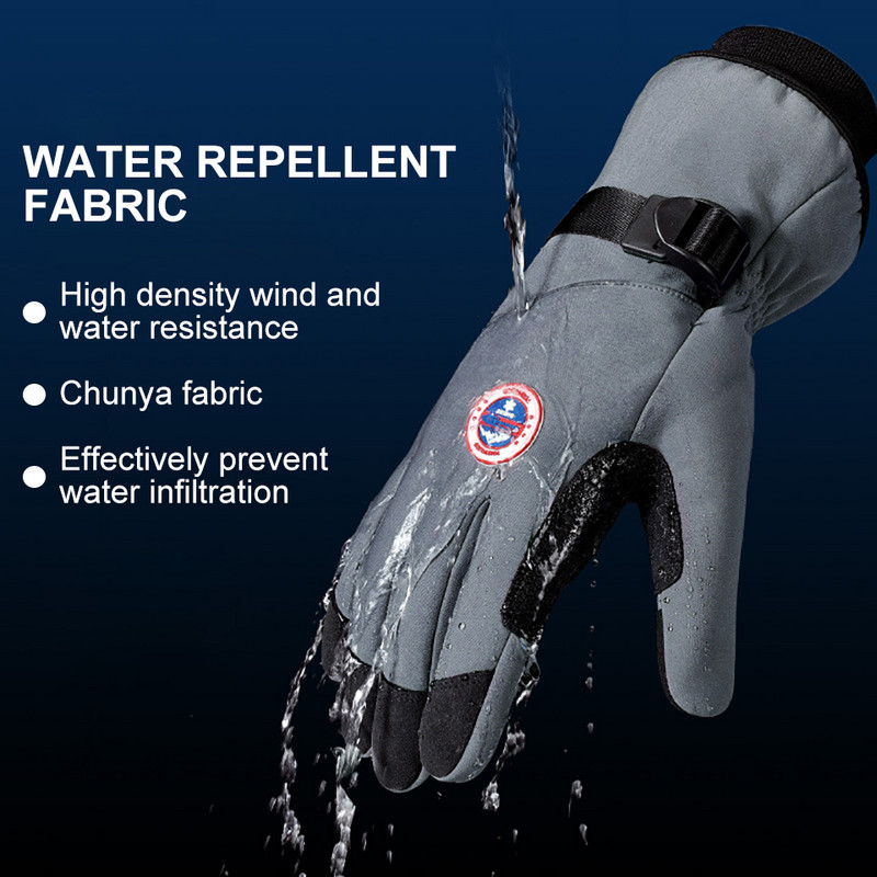 LOOGDEEL žiemos šiltos slidinėjimo pirštinės vyrams, vandeniui atsparios, neslystančios, jutiklinis ekranas, atsparus vėjui, snieglenčių motociklams, motociklams, slidinėjimo pirštinėms, moterims