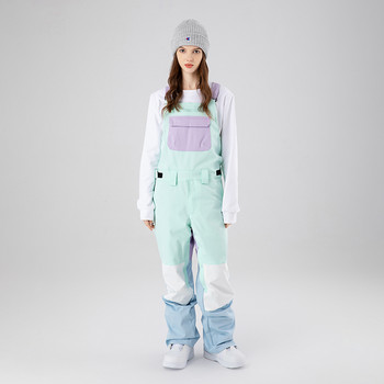 2022 Νέο παντελόνι Snowboard για σκι Αδιάβροχο ταιριαστό χρώμα μόδας Παντελόνι χιονιού Ανδρικά γυναικεία ρούχα για σκι Παντελόνια με λουράκι για σκι Ζευγάρι