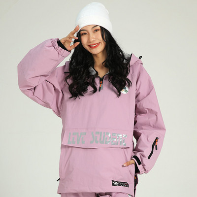 Moteriškas šiltas slidinėjimo kostiumas su gobtuvu, vyriškas, neperšlampamas, neperšlampamas, vėjui atsparus atspindintis slidinėjimo snieglentė, atsparus vandeniui, moteriškas slidinėjimo striukė