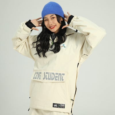 Moteriškas šiltas slidinėjimo kostiumas su gobtuvu, vyriškas, neperšlampamas, neperšlampamas, vėjui atsparus atspindintis slidinėjimo snieglentė, atsparus vandeniui, moteriškas slidinėjimo striukė