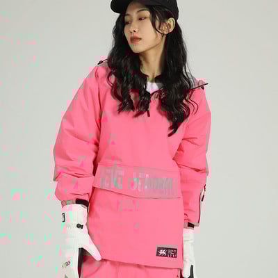 Moteriškas šiltas slidinėjimo kostiumas su gobtuvu, vyriškas, neperšlampamas, neperšlampamas, vėjui atsparus atspindintis slidinėjimo snieglentė, atsparus vandeniui, moteriškas slidinėjimo striukė