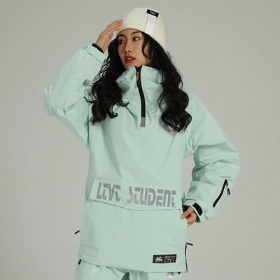 Moteriškas šiltas slidinėjimo kostiumas su gobtuvu, vyriškas, neperšlampamas, neperšlampamas, vėjui atsparus atspindintis slidinėjimo snieglentė, atsparus vandeniui, moteriškas slidinėjimo striukė