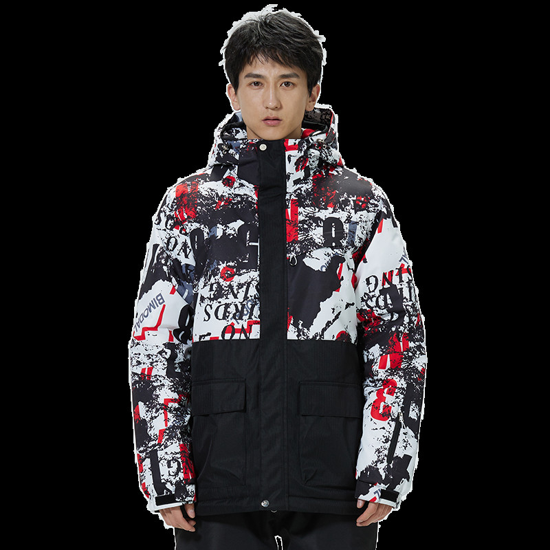 Vyriška žieminė striukė Vyriška slidinėjimo striukė Neperšlampama snieglenčių striukė Vyriška snieglenčių striukė Sportinė striukė Patchwork sniego pūkinė striukė vyrams