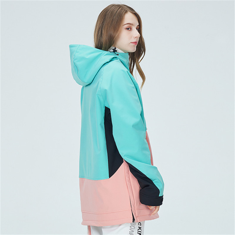 Aukštos kokybės šiltas slidinėjimo gobtuvas Moteriškas, neperšlampamas, atsparus vėjui, kvėpuojantis snieglenčių striukė žiemai, šilta slidinėjimo striukė Vyriška slidinėjimo paltas