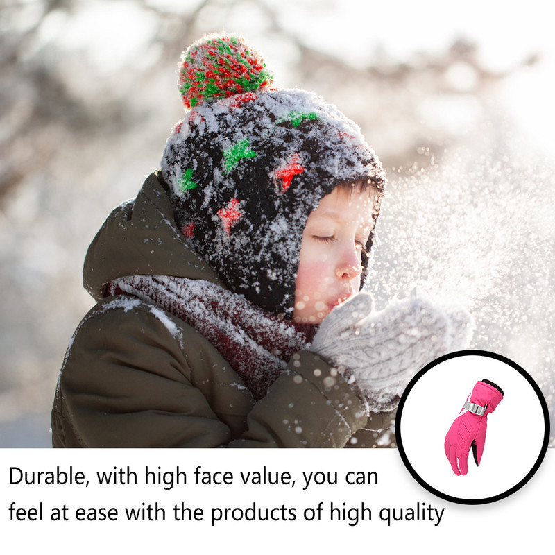 1 pora sniego slidinėjimo pirštinės Termiškai atsparios vėjui Motociklas Važiavimas dviračiu Stovyklavietės Žygiai Sportas Žvejyba Šiltos kumštinės pirštinės, moteriškos, mergaitės, raudonos