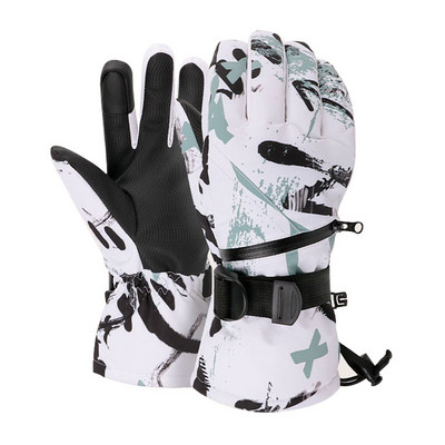 Thermal Fingers Slidinėjimo pirštinės su jutikliniu ekranu Vyriškos Moteriškos žieminės vilnos vandeniui atsparios šiltos snieglenčių pirštinės, skirtos slidinėjimui