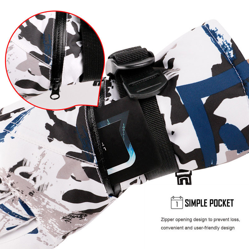 Thermal Fingers Slidinėjimo pirštinės su jutikliniu ekranu Vyriškos Moteriškos žieminės vilnos vandeniui atsparios šiltos snieglenčių pirštinės, skirtos slidinėjimui