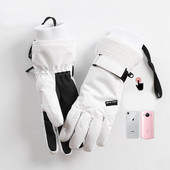 Naujos slidinėjimo pirštinės Vyriškos Moteriškos Vienspalvės Jutiklinis ekranas Vilna šilta Lauko Jodinėjimo Snieglentės Pirštinės Vėjo nepraleidžiančios Vandeniui atsparios slidinėjimo pirštinės