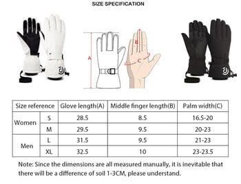 Νέα γάντια σκι ανδρικά γυναικεία μονόχρωμη οθόνη αφής fleece Γάντια σνόουμπορντ για ιππασία εξωτερικού χώρου Αντιανεμικά αδιάβροχα γάντια σκι