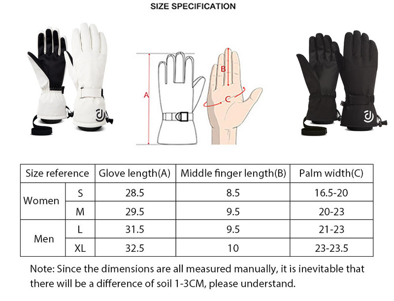 Naujos slidinėjimo pirštinės Vyriškos Moteriškos Vienspalvės Jutiklinis ekranas Vilna šilta Lauko Jodinėjimo Snieglentės Pirštinės Vėjo nepraleidžiančios Vandeniui atsparios slidinėjimo pirštinės