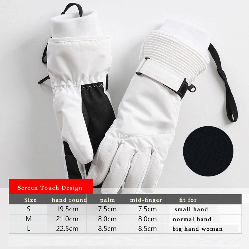 Naujos slidinėjimo pirštinės Vyriškos Moteriškos Vienspalvės Jutiklinis ekranas Vilna šilta Lauko Jodinėjimo Snieglentės Pirštinės Vėjo nepraleidžiančios Vandeniui atsparios slidinėjimo pirštinės
