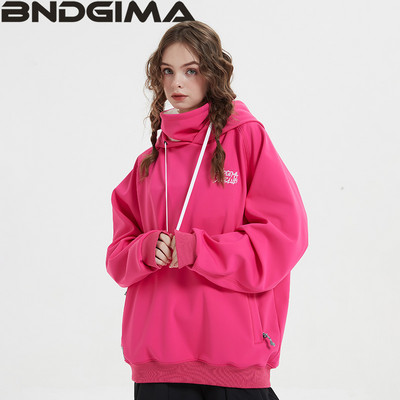 BNDGIMA Hoodie Дамски топъл ски костюм с качулка Дамски мъжки водоустойчив ветроотразителен ски сноуборд яке Външно облекло