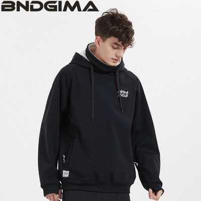 BNDGIMA Hoodie Moteriškas šiltas slidinėjimo kostiumas su gobtuvu Moteriškas vyriškas, atsparus vėjui, atspindintis slidinėjimo snieglenčių striukė Lauko drabužiai