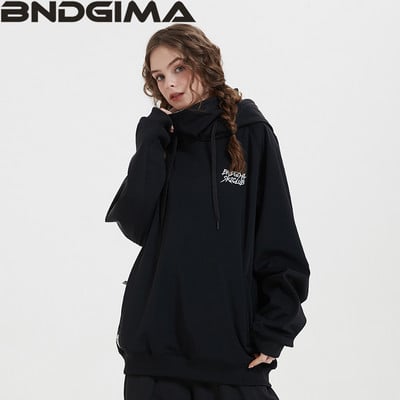 BNDGIMA Hoodie Moteriškas šiltas slidinėjimo kostiumas su gobtuvu Moteriškas vyriškas, atsparus vėjui, atspindintis slidinėjimo snieglenčių striukė Lauko drabužiai