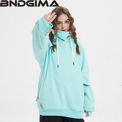 BNDGIMA Hoodie Moteriškas šiltas slidinėjimo kostiumas su gobtuvu Moteriškas vyriškas, atsparus vėjui, atspindintis slidinėjimo snieglenčių striukė Lauko drabužiai