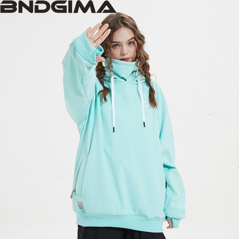 BNDGIMA Hoodie Moteriškas šiltas slidinėjimo kostiumas su gobtuvu Moteriškas vyriškas, atsparus vėjui, atspindintis slidinėjimo snieglenčių striukė Lauko drabužiai