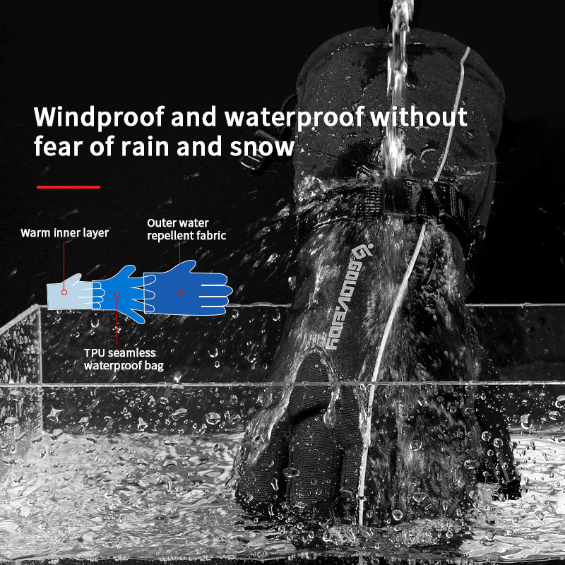 Slidinėjimo pirštinės, 2021 m. žiema, atsparios vėjui, vyrų ir moterų važinėjimas kalnų dviračiais lauke Apsauga nuo šalčio Storos kišenės sulaiko šilumą.