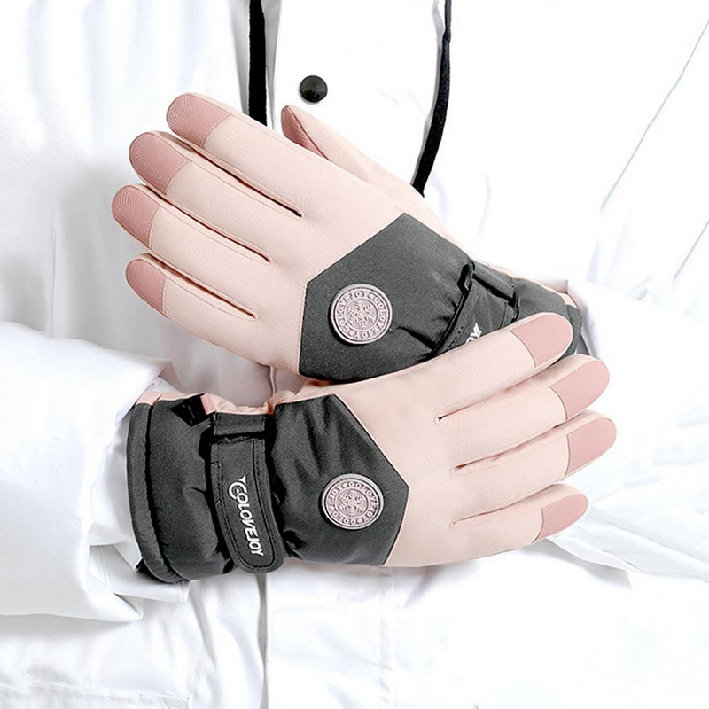 Pora slidinėjimo pirštinės Jutiklinis ekranas žiemos šiltos snieglenčių pirštinės, atsparios vandeniui žygiams dviračiu motociklams terminės sniego pirštinės 1 pora