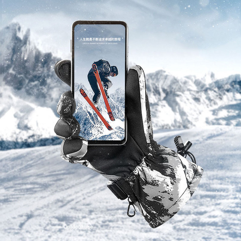 Vyriškos Moteriškos Slidinėjimo Pirštinės Žieminės Lauko Neperšlampamos Vėjui Neperšlampamos Storos Šiltos Vilnos snieglenčių pirštinės Dviračių sportui Slidinėjimo pirštinės su jutikliniu ekranu