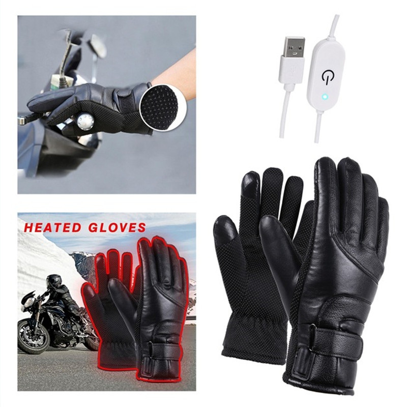 2021 NAUJOS Žiemos šildomos pirštinės Elektrinės šildomos pirštinės vandeniui atsparios vėjui jutiklinis ekranas USB maitinamos šildomos pirštinės vyrams, moterims