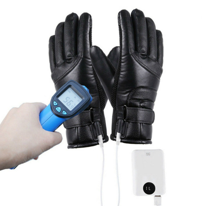 2021 NAUJOS Žiemos šildomos pirštinės Elektrinės šildomos pirštinės vandeniui atsparios vėjui jutiklinis ekranas USB maitinamos šildomos pirštinės vyrams, moterims