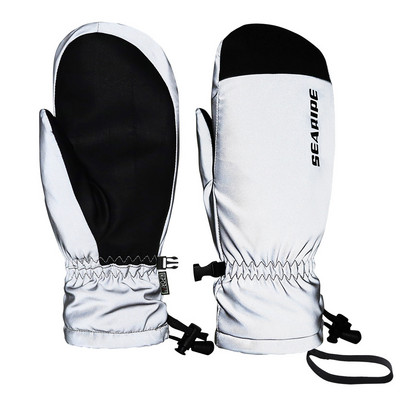 Lazeriu atspindinčios slidinėjimo pirštinės, viengubos dvisluoksnės, vandeniui atsparios dilimui atsparios, šiltos, prikimštos alpinizmo slidinėjimo pirštinės